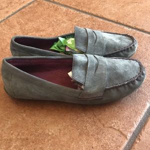 White Mountain Skipper gray leather driving loafers flats shoes size 8.5W